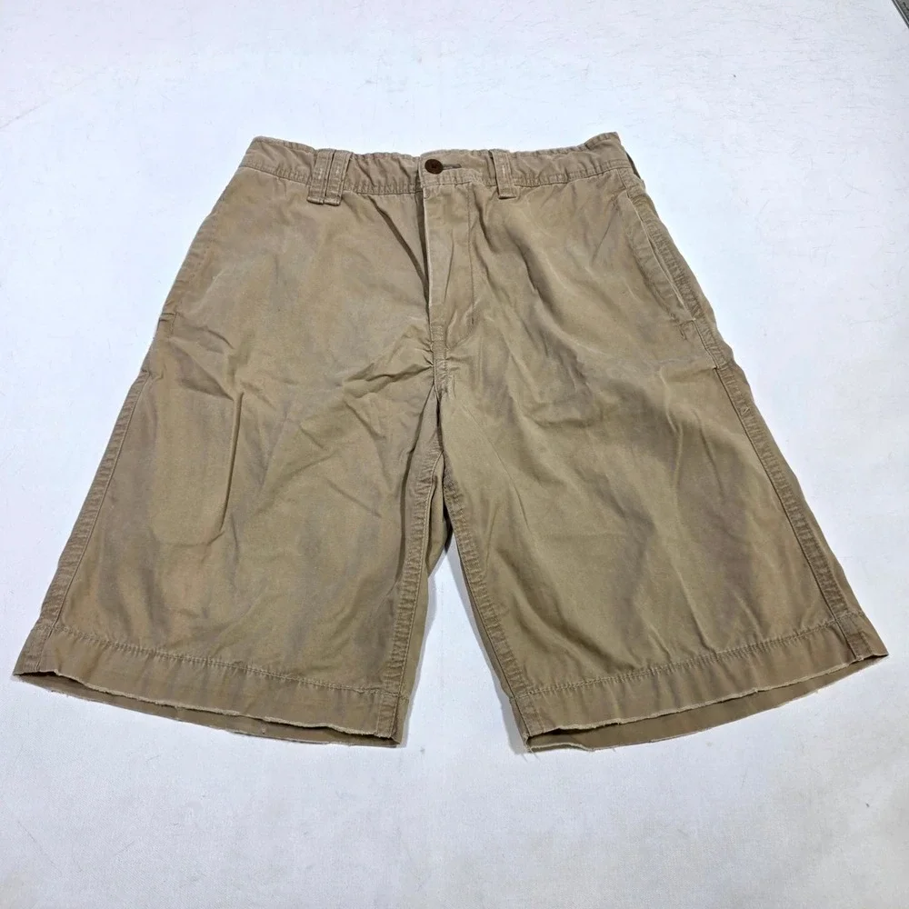 American Eagle Shorts Mens 32 Tan Longer Length Classic Khaki Chino Twill Casual